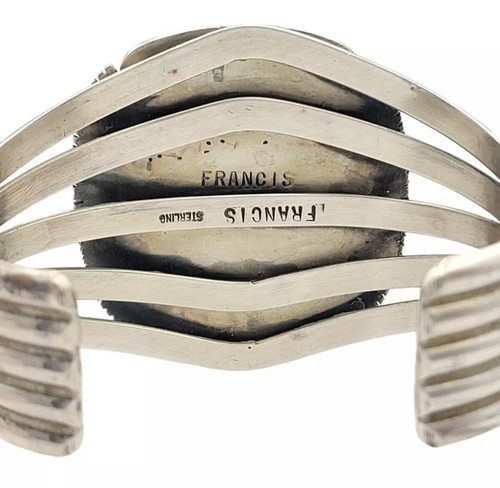 Melvin Francis Bracelet Cuff Sterling Silver Split Shank with Natural Turquoise - Picture 3 of 5