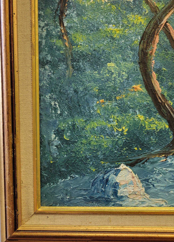 Vintage Landschaft von Y. Joseph Wasserfall haitianische Szene, gerahmt Öl auf Leinwänden - Bild 7 von 7