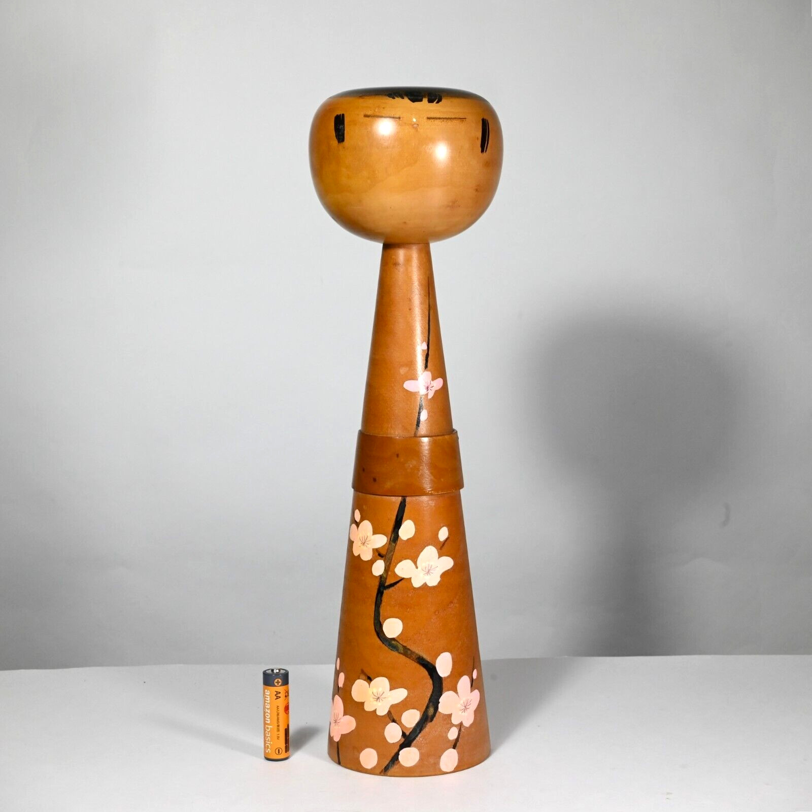 RARO: Maestro HASHIME TAKAHASHI Kokeshi "Ume-do" Firmado Años 70 Japón - Grande 14"