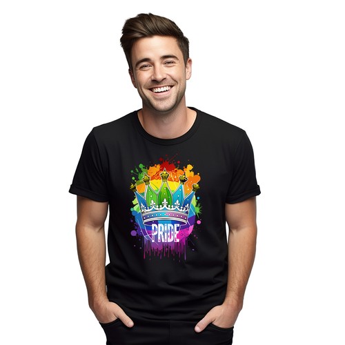 Pride_49 Rainbow Crown Funny T-shirt - Rule with Royalty! Vivid colors, Funny Un - Picture 7 of 46
