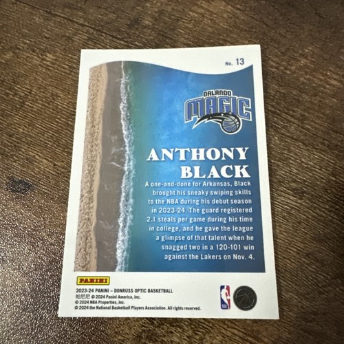 2023-24 Donruss Optic #13 Anthony Black Orlando Magic Splash! Holo Rookie RC - Bild 2 von 2