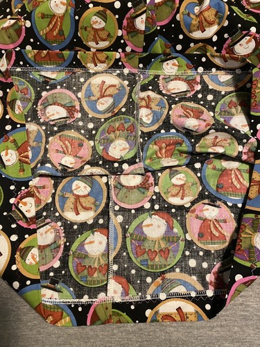 Native American Style Ribbon Skirt Christmas snowmen W 24 to 34" L 22" - Picture 8 of 8