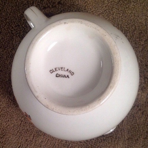 Vintage Cleveland China Cream & Sugar With Floral Pattern & Gold Trim, Excellent - Picture 5 of 10