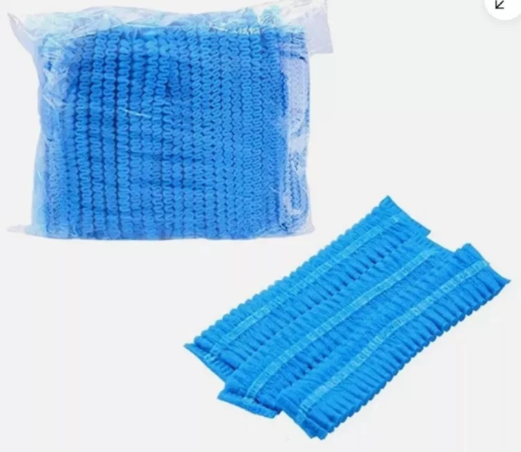 Red de pelo desechable 100 piezas cabeza no tejida bouffant gorra de pelo 21" AZUL Foto 3 de 4