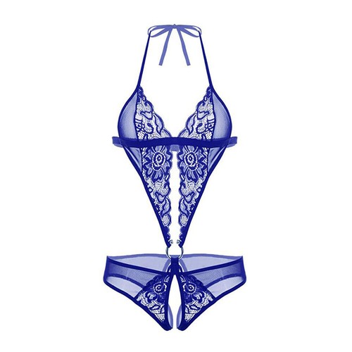 Woman Sexy Mesh Three Point Buckle Jumpsuit Sexy Lingerie Underwear Bodysuit ➳ - Picture 15 of 29