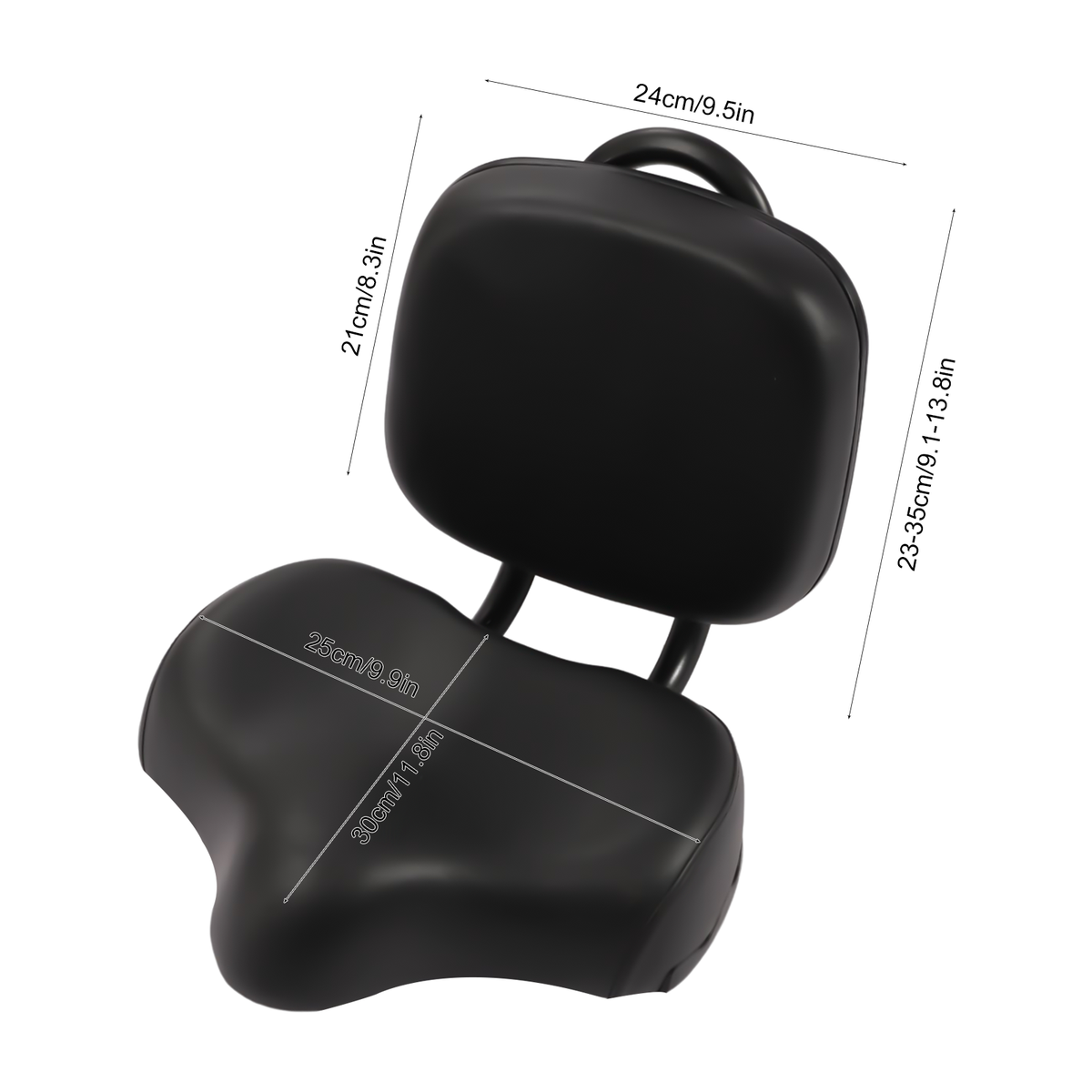 Selle Vélo Large Confort Avec Dossier - Universelle Pour Beach Cruiser, Noir