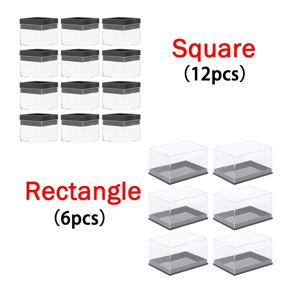 15pcs Mineral Specimen Display Cases Raw Crystal Transparent Storage Boxes New