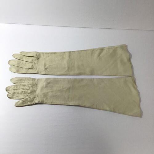 Lionel LeGrand, Cream Leather Gloves Size 6 1/2￼ - Picture 1 of 12