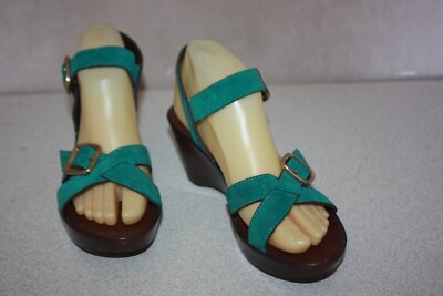 Minelli Sandalen Composite Leder Riemchen Lagune Größe 37 SEHR GUTER ZUSTAND
