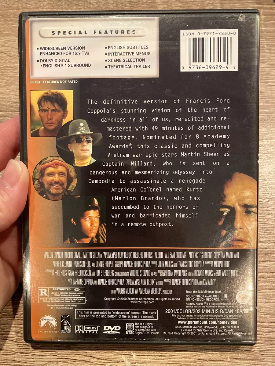 Apocalypse Now Redux DVD 2001 97360962949 eBay