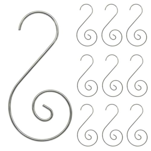 120PCS Christmas Ornament Hooks Metal Wire S-Hooks Silver