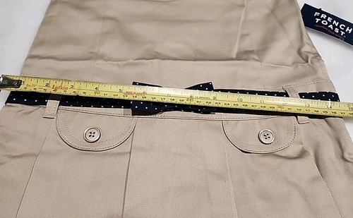 Girls French Toast Khaki Uniform Jumper Dress W/Bow Size 8 Drop waist. Side Zip. - Picture 6 of 7