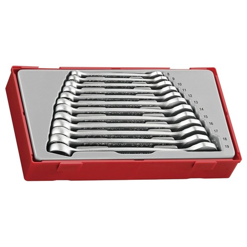 Teng Tool TT8012 Anti Slip Combination Spanner Wrench Set 8 - 19 mm In Tray Case - Picture 3 of 4