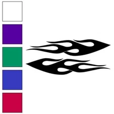 Pair Flames Fire, Vinyl Decal Sticker, Multiple Colors & Sizes #7284