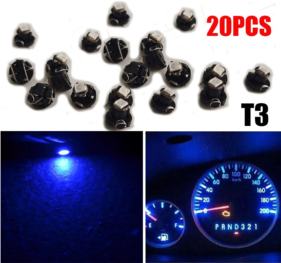 20Pcs T3 LED Neo Wedge Switch Radio Climate Control Bulb Panel Instrument Lights