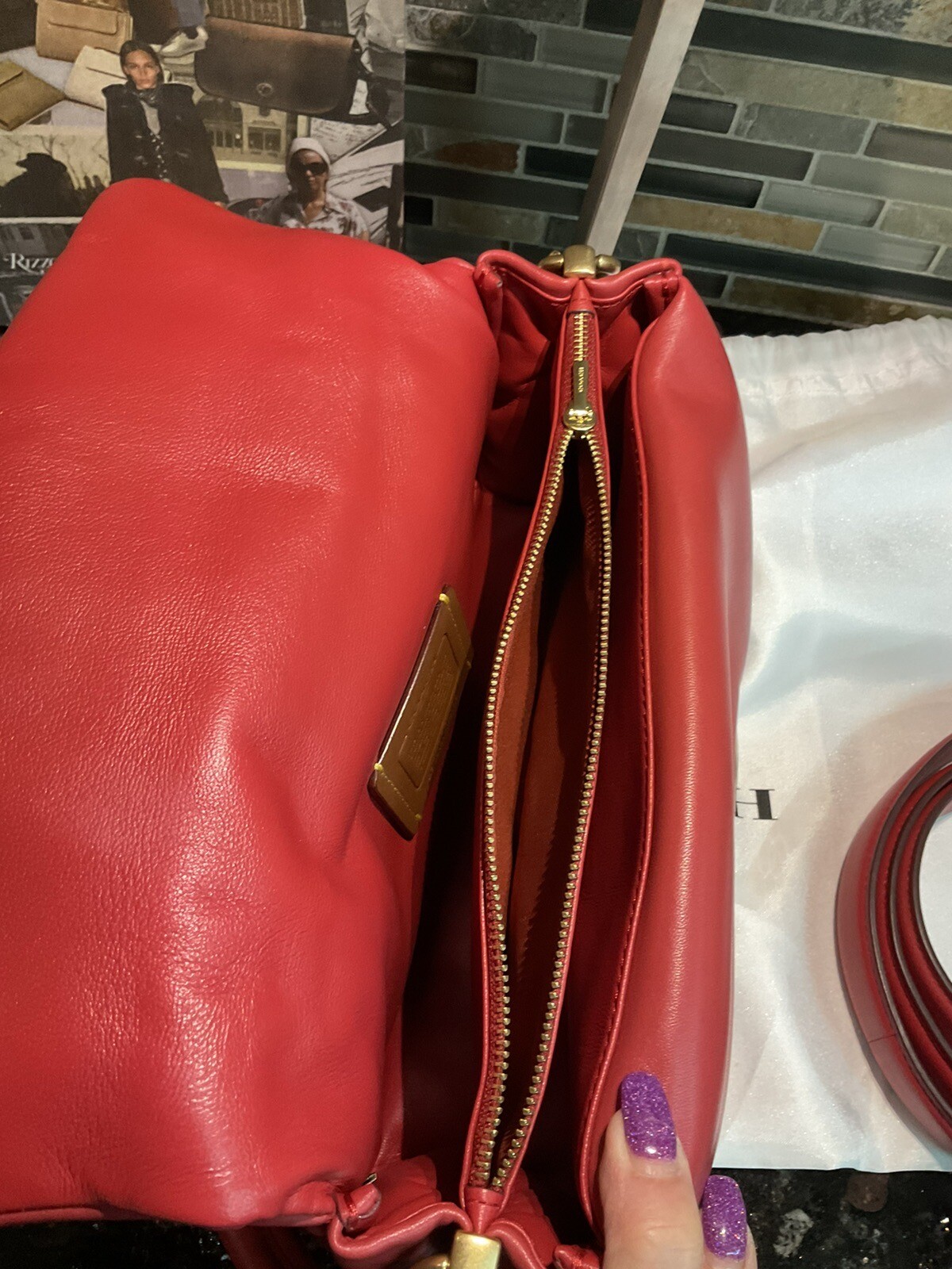 COACH Pillow Tabby Shoulder Bag Crossbody 26 Leather C0772 Apple Red image 10
