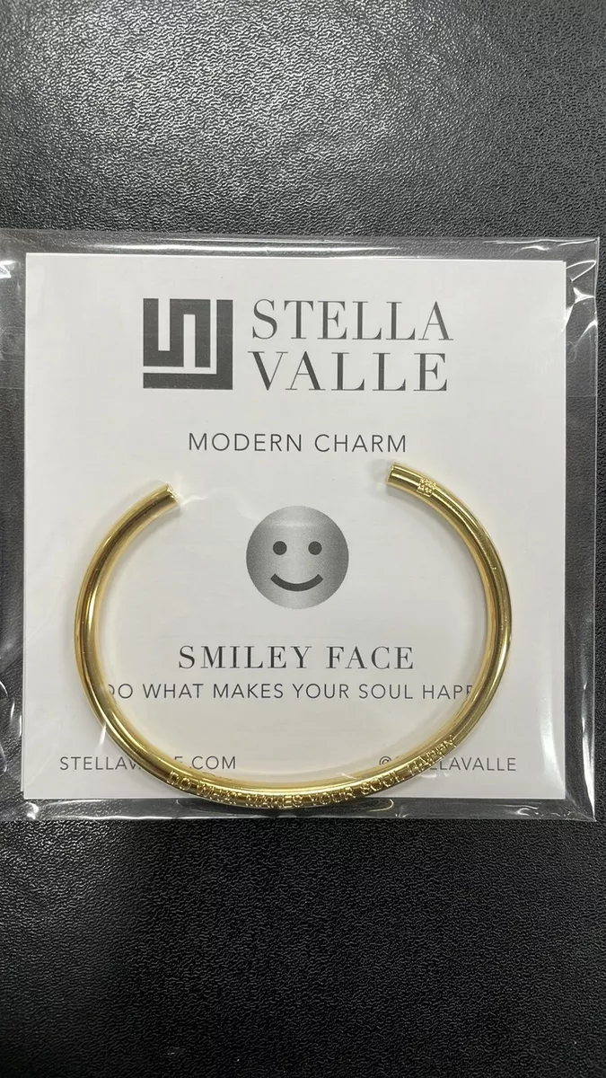 STELLA VALLE SMILEY FACE BRACELET GOLD PLATED