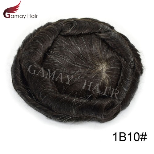 French Lace Front Mens Toupee Poly Pu Hairpiece Natural Hair Replacement Systems - Picture 27 of 74