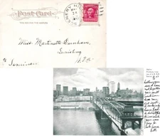 Pennsylvania Scenery Hill 1907 doane 2/1  PPC (Pittsburg from top of L.E.R.R. St