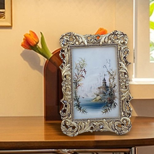 Picture Frame Resin 4*6 in Vintage Multicolor Rectangle Novelty Free Stand Decor - Picture 2 of 9