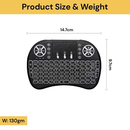 2x Portable Mini Wireless Keyboard Touchpad 2.4GHz For TV/PC/Android No Backlit - Picture 9 of 16