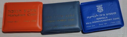 3 ISRAEL SILVER COINS PROOF 1973 T6
