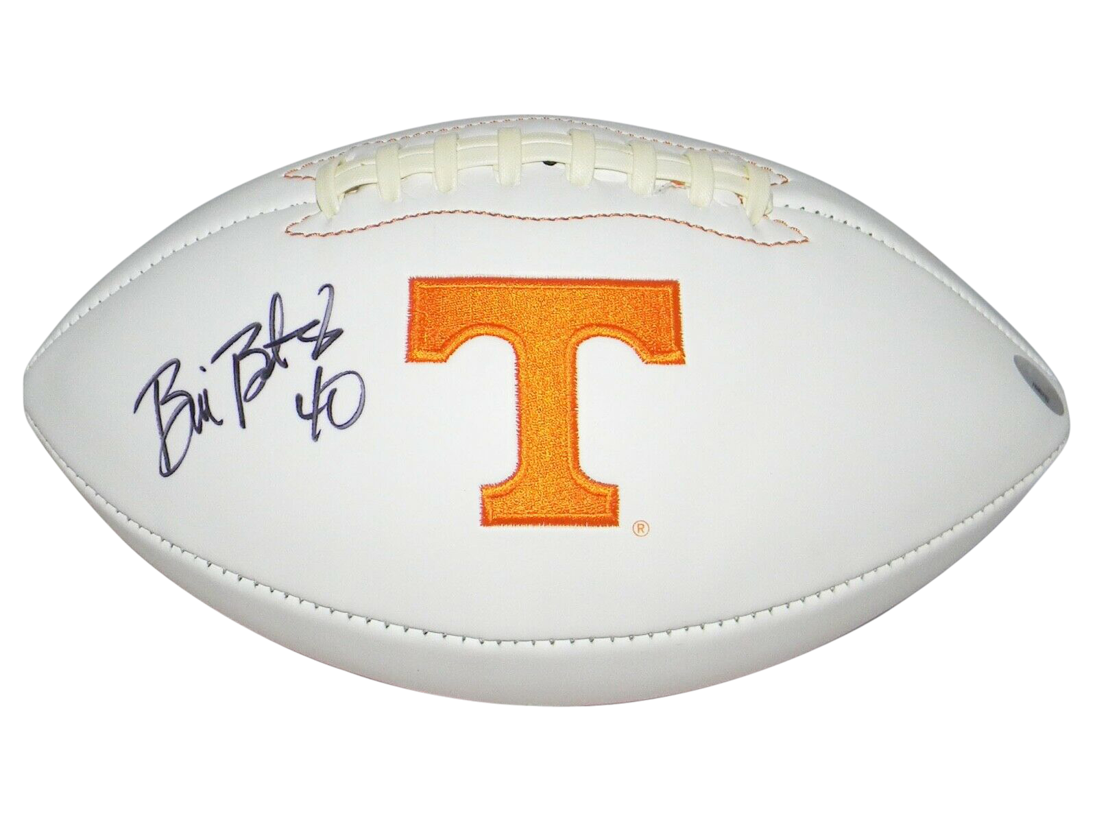 Bill Bates Autographed Signed Tennessee Volunteers WHITE LOGO FOOTBALL TRISTAR 