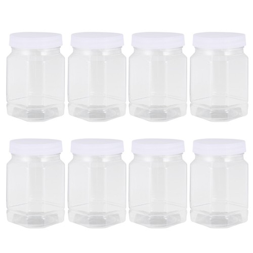 8 Pcs Plastic Bottle Cookie Jars with Lids Food Storage Containers - Picture 10 of 12