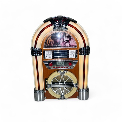 Jukebox AM/FM Radio CD VTG Tabletop See Video Works or For Parts READ Retro - Picture 4 of 20