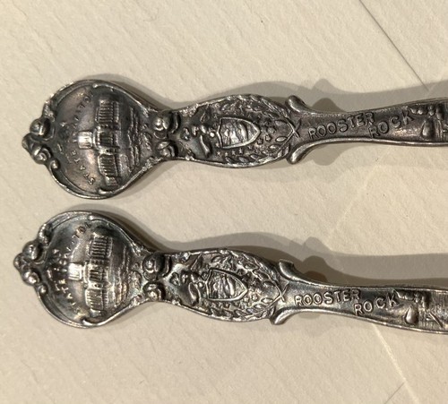 Oregon Souvenir Sterling Silver Spoon Small Pair (2) - Picture 6 of 6