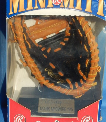 Guanto mini guanto Rawlings in vera pelle Mark McGwire Big Mac #25 in scatola - Foto 2 di 9