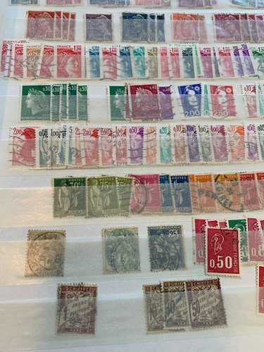 NHR FR10 French +350 Stamps in Red Lighthouse Stock Book Mostly Used W/Dups - Imagen 21 de 21