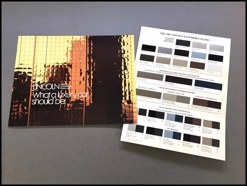 1987 Lincoln Continental Mark VII Town Car Sales Brochure Catalog and Paint SET