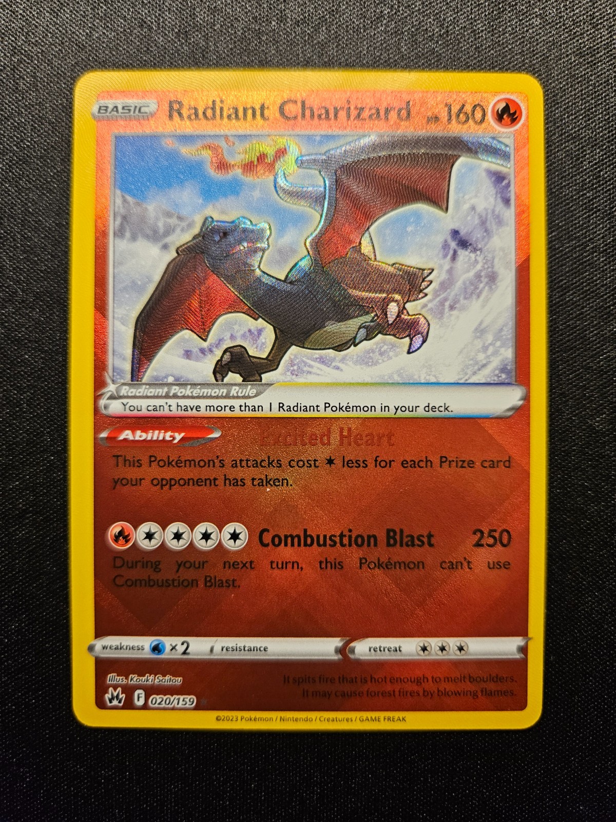Pokemon Card TCG Sword & Shield Crown Zenith Radiant Charizard 020/159 NM