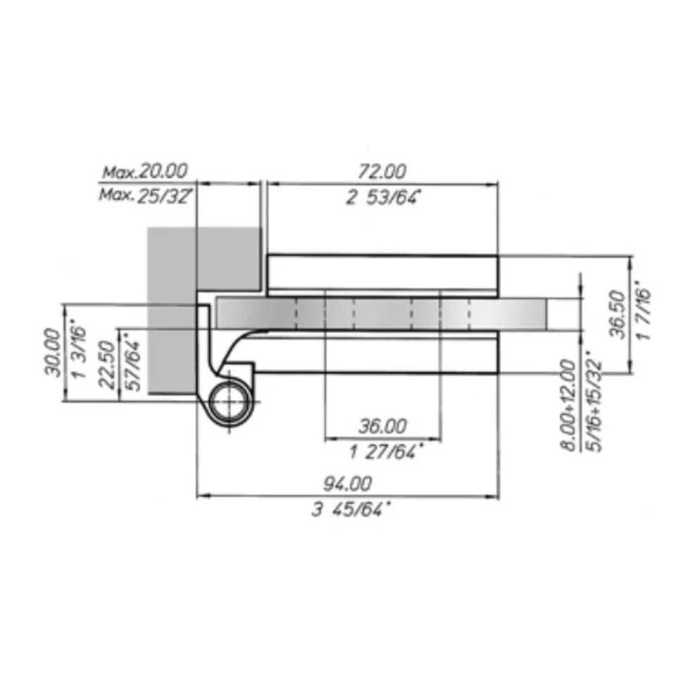 Cerniere per porte in vetro Meroni colore argento opaco 2pz - Immagine 2 di 4