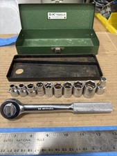 Vtg Metric S-k Tools 38 Drive Ratchet Sockets Sk Tool Box 7 8 10-15 17mm Vtg Metric S-k Tools 38 Drive Ratchet Sockets Sk Tool Box 7 8 10-15 17mm