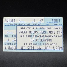 1988 ERIC CLAPTON CONCERT TICKET STUB, GREAT WOODS PERFORMANCE ARTS CENTRE