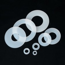 White Silicone High Temp Flat Ring Rubber Washer Seal Gaskets 1mm - 5mm Thick