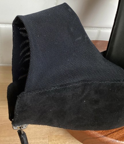 Eileen Fisher Allot Suede d'Orsay Flat Sz 9 Black Mesh Ankle Strap Zipper Shoes - Picture 10 of 18