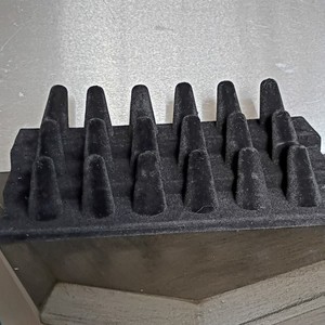 Black Velvet Jewelry Display Stand for 18 Rings, Padded Matted Tray (2)