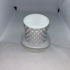 Vintage Fenton Milk Glass White Hobnail Top Hat Toothpick Holder Label