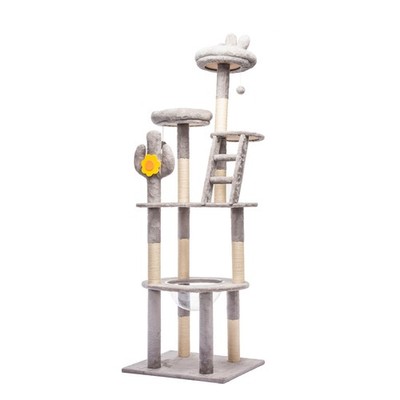 72 in Cactus Cat Tree Tall Cat Tower for Indoor Cats W/Transparent Capsule