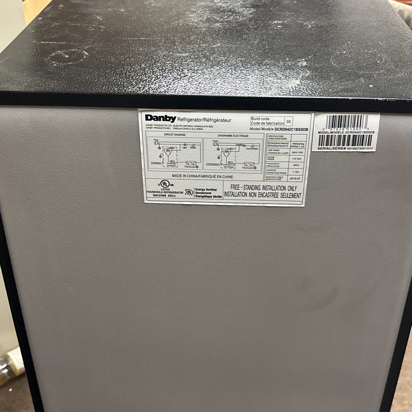 Danby Stainless Steel Refrigerator Model DCRD042C1BSSDB 3