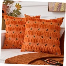 UGASA Fall Pillow Covers 16 x 16 Set of 2 Pumpkin 16" x 16" Pack of 2 Orange