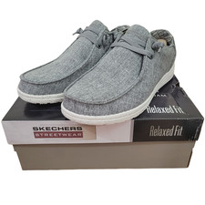 Mens Skechers XWIDE Slip-ins Relaxed Fit Melson - Chad Grey Casual Shoes NIB