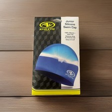 3 PACK-ATHLETIC WORKS Junior / Youth Swim Cap 100 Silicone Latex Free-Ice Blue