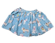 Mini Boden Dog Puppy Skirt Girls Size 9-10 Years Blue Elastic Waistband A-Line
