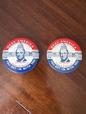 1933 FDR Franklin D. Roosevelt Inaugural Pin (REPRO)