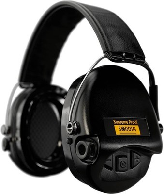 Sordin Supreme Pro-X LED Hearing Protection - Gel Cushion, Leather Band & Black Capsule
