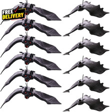 12Pcs Halloween Hanging Fake Bats Halloween Decorations Rubber Vampire Bats W...